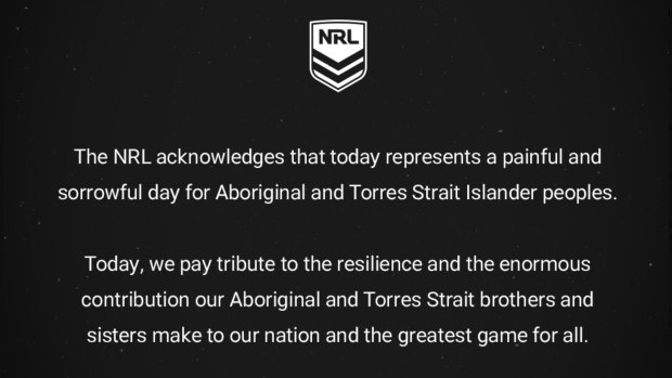 ‘Pain and sorrow’: NRL issues message to First Nations people on Australia Day