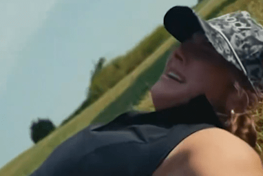 A screenshot from a controversial ad produced by Golf brands Good Good and Callaway.