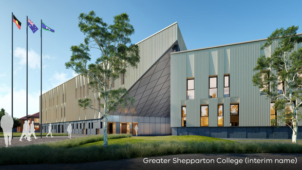 Artist's impression of Shepparton's planned super school, to open in 2022. It will house up to 3000 students.
