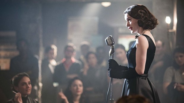 Rachel Brosnahan as Midge Maisel in <i>The Marvelous Mrs Maisel</I>.