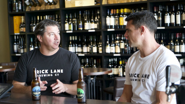 Paul Bowker with one of Brick Lane Brewing's co-founder's, former All Black Dan Carter. 