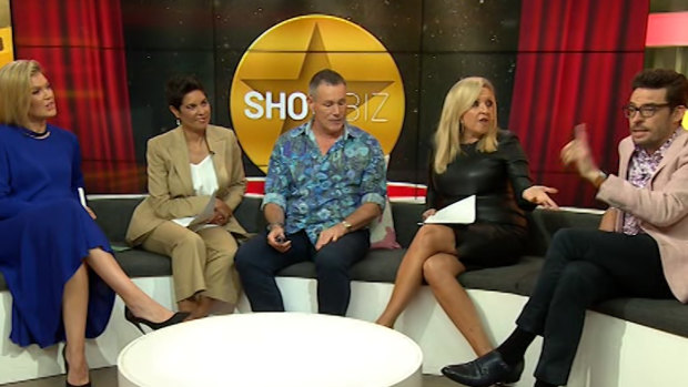 Narelda Jacobs, second from left on the Studio 10 couch