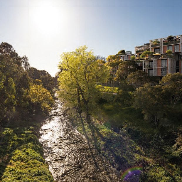 An artist’s impression of the new private housing to be built overlooking Northcote’s Merri Creek.