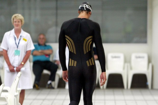 Ian Thorpe after being disqualified in the heats of the men’s 400m freestyle at Australia’s Olympic trials in 2004.