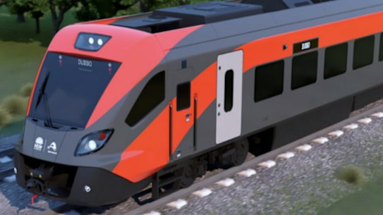 An artist’s impression of the new Spanish-built trains that will run on interstate rail lines.