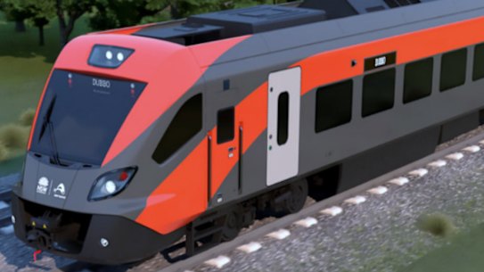 An artist’s impression of the new Spanish-built trains that will run on interstate rail lines.