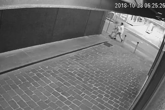 CCTV footage shows Jackson Williams grab the woman from behind.