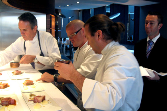 Cooking with US chef Thomas Keller and the Fat Duck’s Heston Blumenthal at a charity event for the Starlight Foundation in 2006.
