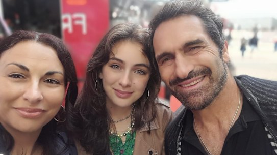 Maria and Mercury Psillakis and daughter Freedom (centre).