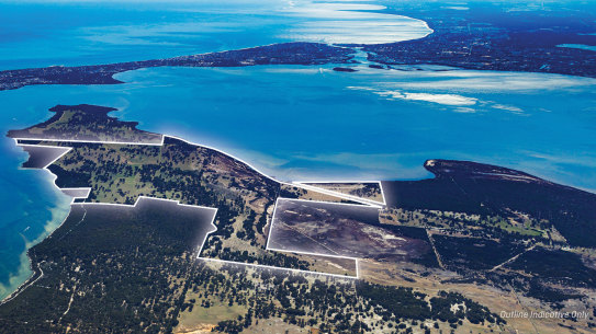 A large property an hours’ drive south of Perth has hit the market with potential to establish a new waterfront housing estate.