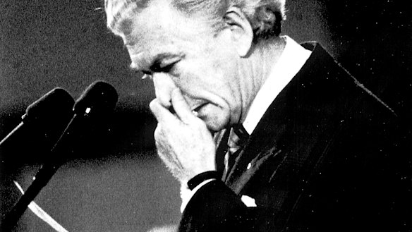 Prime Minister Bob Hawke cried during his speech mourning the victims of the Tiananmen Square massacre.