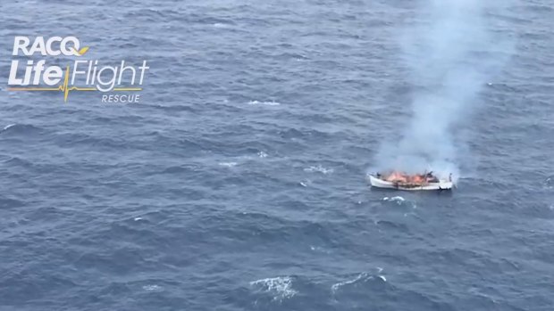 The burning charter boat eventually sank, according to police.