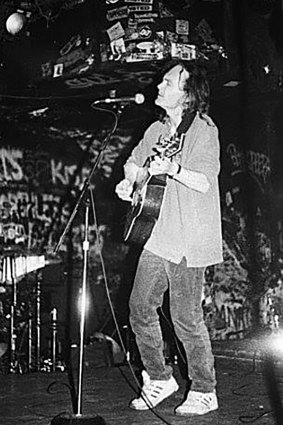 Peter Anthony performing onstage at CBGB in Manhattan’s East Village in 1992.