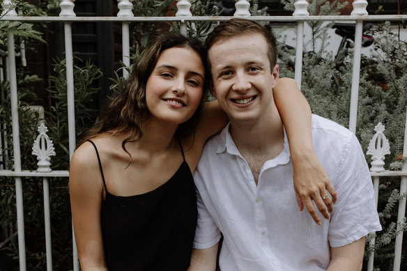 Rosa Lynes-Ross, 20, and Joshua Bowden, 23, at the time of the their engagement announcement.