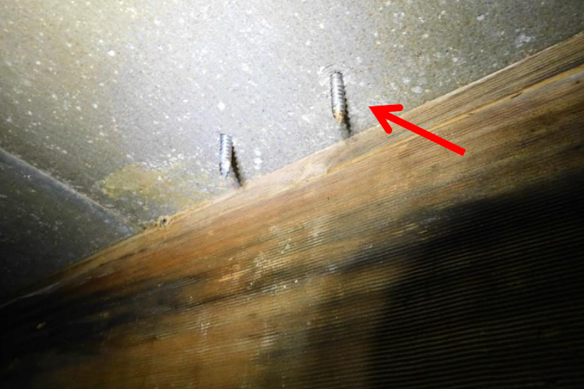 A building report commissioned for the couple revealed the balcony railing was connected to concrete via two screws.