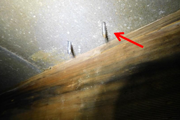 A building report commissioned for the couple revealed the balcony railing was connected to concrete via two screws.