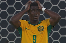 Mohamed Toure can't believe his miss.