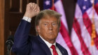 Former President Donald Trump gestures after speaking at Trump National Golf Club in Bedminster, New Jersey.