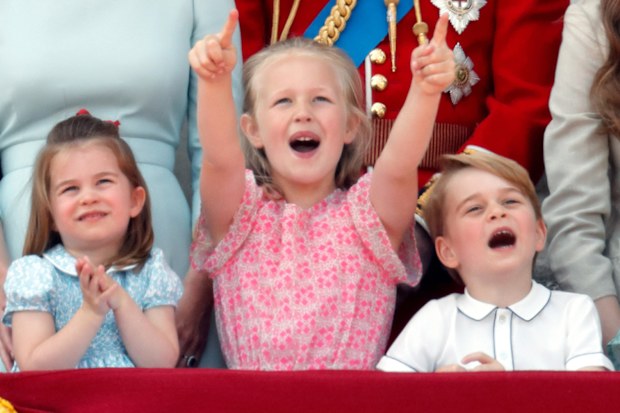 Princess Charlotte, Savannah Phillips, Prince George, Isla Phillips at 2018 Trooping the Colour.