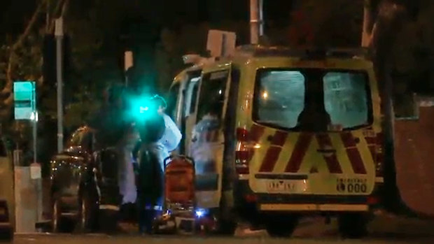Paramedics at the scene in Richmond overnight.