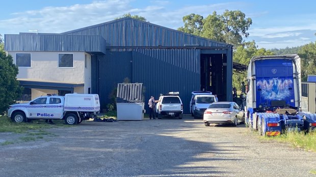 The Coopers Plains warehouse where Andrew Walsh’s body was found.