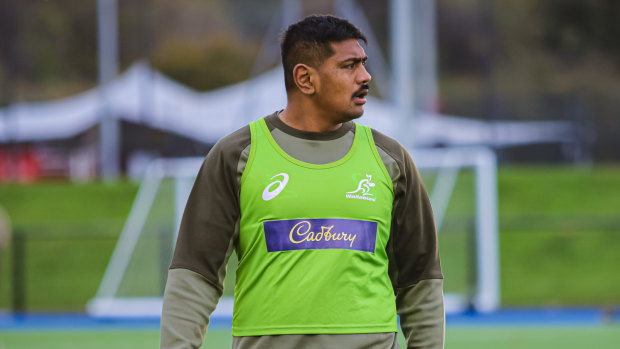 Will Skelton trains with the Wallabies in Edinburgh last year. 