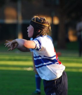 Nic Dolly playing for Eastwood juniors.