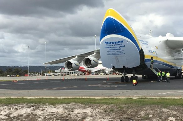 Perth plane spotters were out in force to get a glimpse of the Antonov An-225 Mriya.