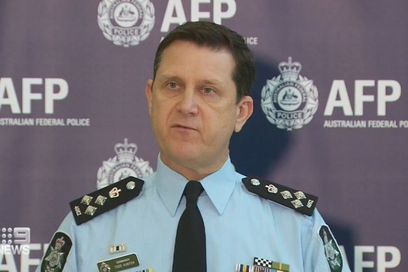 AFP commander Todd Hunter giving the press conference in November 2020.