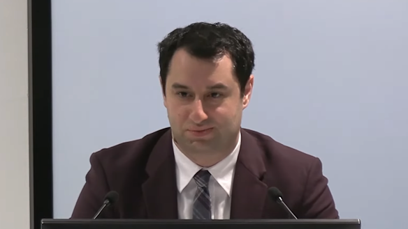 Joshua Kirsh giving his evidence to the royal commission.