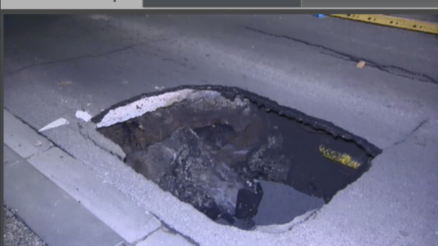 A sinkhole has opened up in Melbourne's CBD.