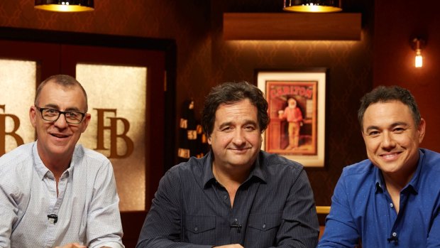 Serious competition: The Front Bar's Andy Maher, Mick Molloy and Sam Pang.