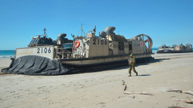 A Japanese Ground Self-Defence Force landing craft.