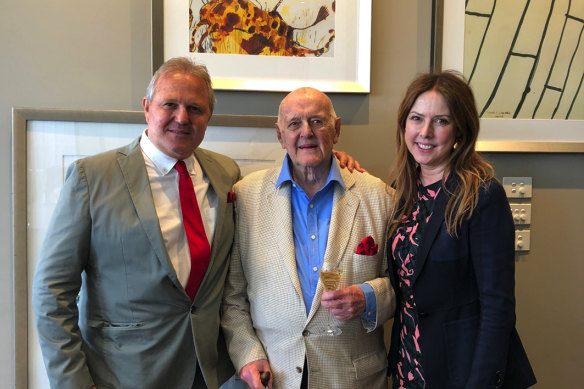 The late John Olsen with son Tim and daughter Louise. 