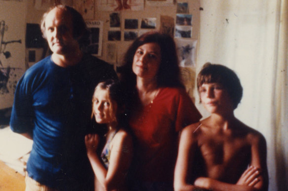 Left to right, John, Louise, Valerie and Tim Olsen at their home in Watsons Bay. 