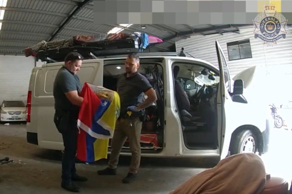 Police discovered some of the artefacts inside the van. 