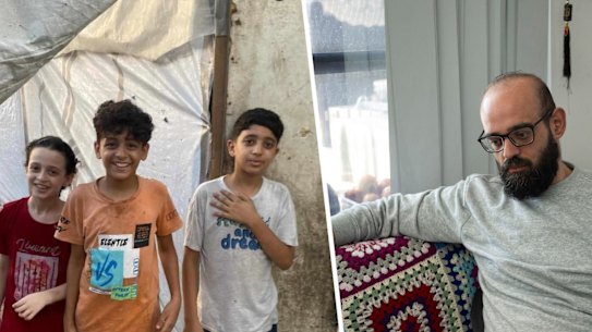 Ahmad Badra and his three children. 