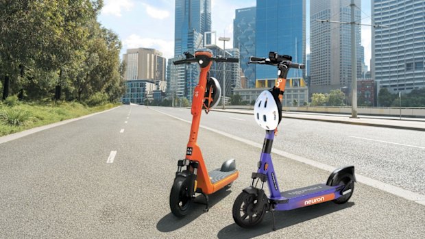 Purple scooters are returning to Brisbane streets after ousted Beam Mobility merged with Neuron Mobility.