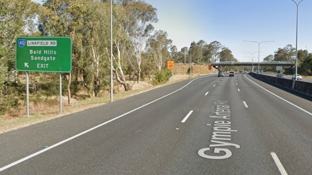 The southbound Linkfield Road exit on Gympie Arterial Road in Bald Hills, which the Audi driver used as an escape.