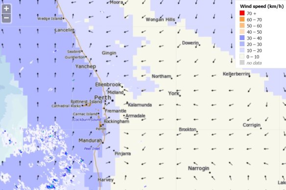 Temperatures in the hills and Swan Valley are still rising as winds come from the east.