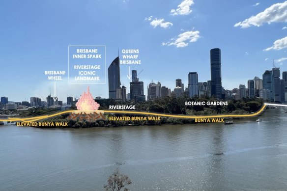 David Hayward’s ‘Eternal Flame’ concept for the Riverstage.