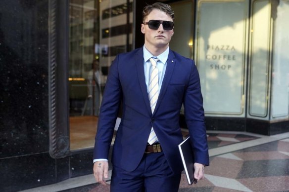 Joel Nathan Fitzpatrick Burtt outside court during his sexual assault trial.