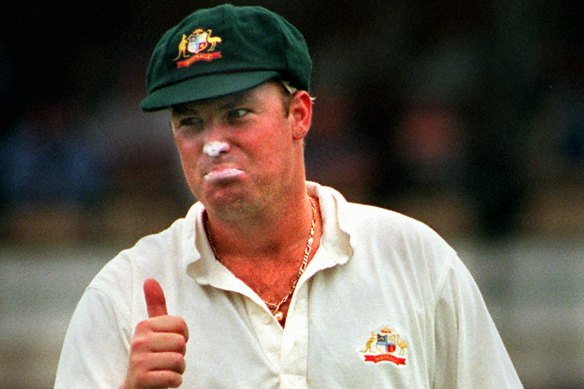Shane Warne during the 1995 Test series against Pakistan.