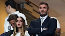 Victoria and David Beckham at the FIFA World Cup 2026 semi-final between England and Argentina.