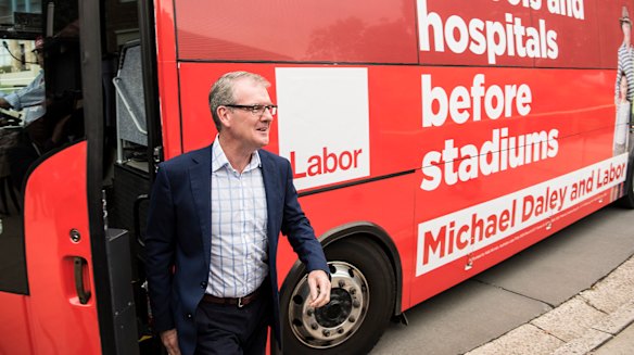 NSW Labor leader Michael Daley campaigning in the seat of Coogee.