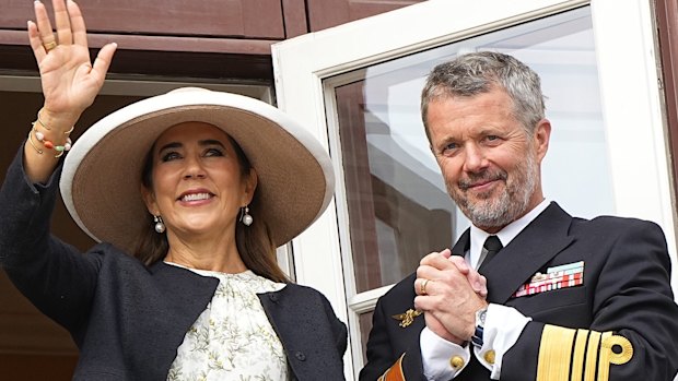 Danish King Frederik and Queen Mary during a tour to Thisted, Denmark, in August.