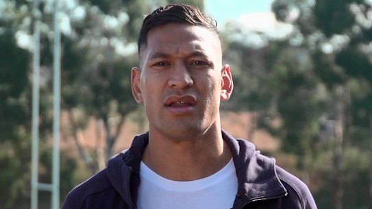 Israel Folau has appeared in a video asking for people to donate money as he begins his legal fight against Rugby Australia.