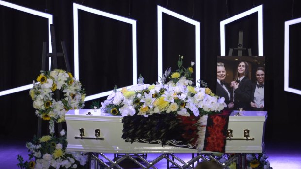 Cameron is farewelled at a service at Hillsong Theatre.
