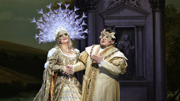 Diego Torre as Ernani and Natalie Aroyan as Elvira in Opera Australia’s Ernani.