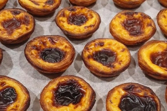 Portuguese tarts at Flour Shop, Turramurra.
